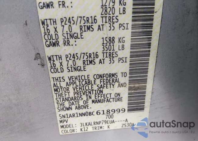 5N1AR1NN0BC618999: 44227557