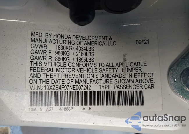 19XZE4F97NE007242: 44227593