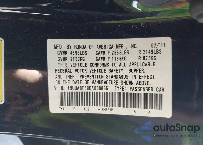 19UUA8F59BA008886: 44227643