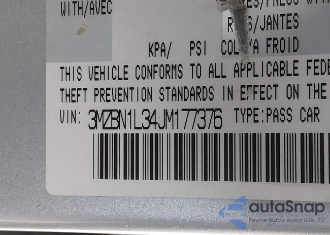 3MZBN1L34JM177376: 44227798