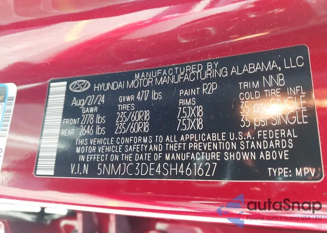 5NMJC3DE4SH461627: 44227826