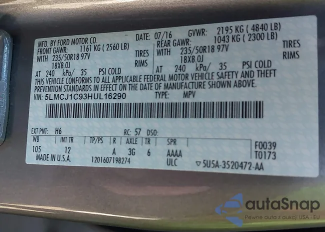 5LMCJ1C93HUL16290: 44227896