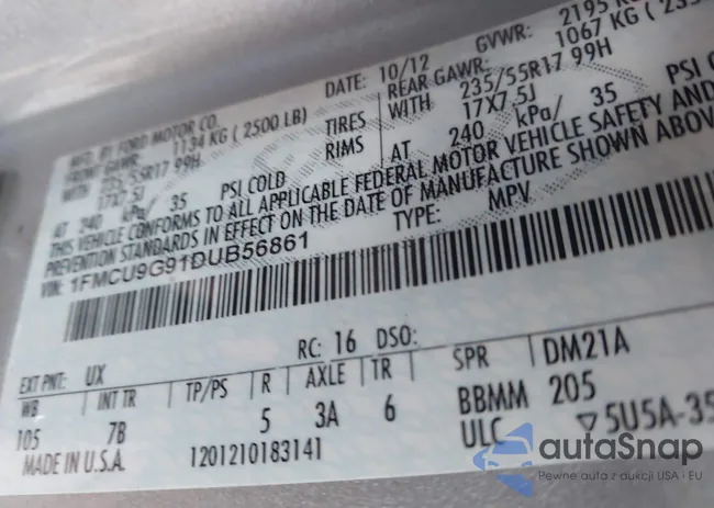 1FMCU9G91DUB56861: 44227939