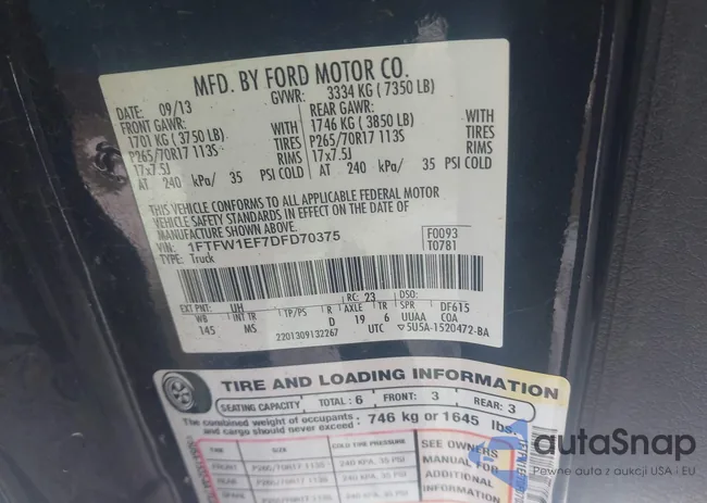 1FTFW1EF7DFD70375: 44226989