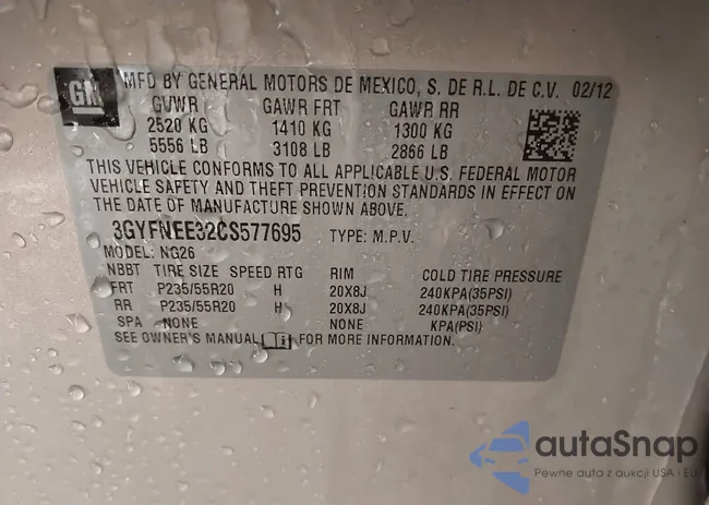 3GYFNEE32CS577695: 44227115