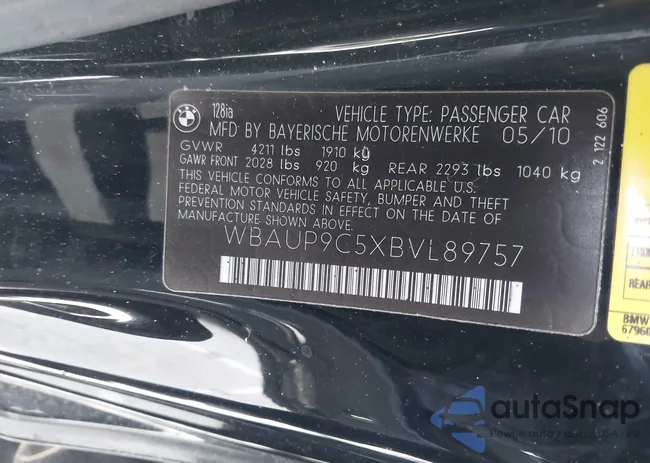 WBAUP9C5XBVL89757: 44227144