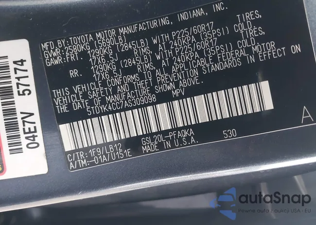 5TDYK4CC7AS309098: 44227166