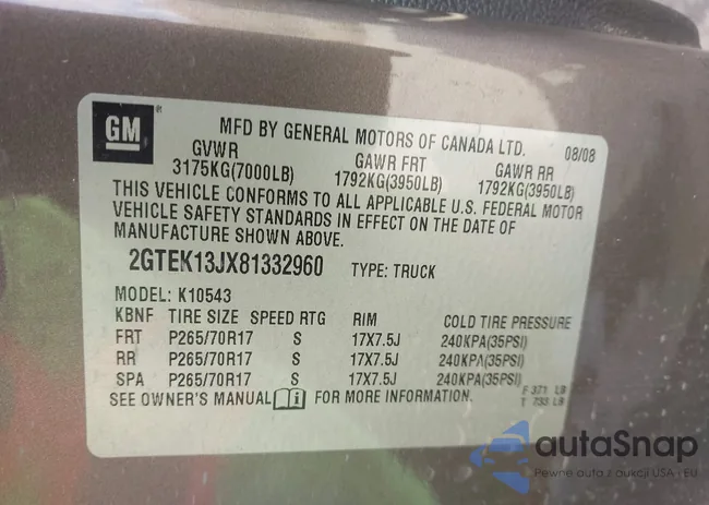 2GTEK13JX81332960: 44227175