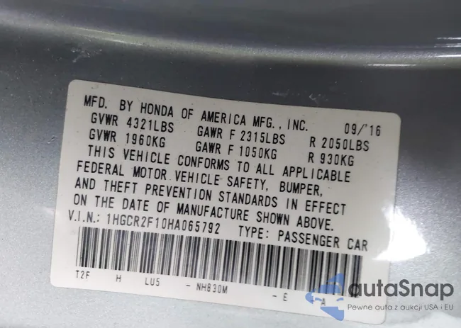 1HGCR2F10HA065792: 44227178