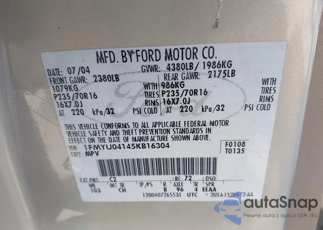 1FMYU04145KB16304: 44227191