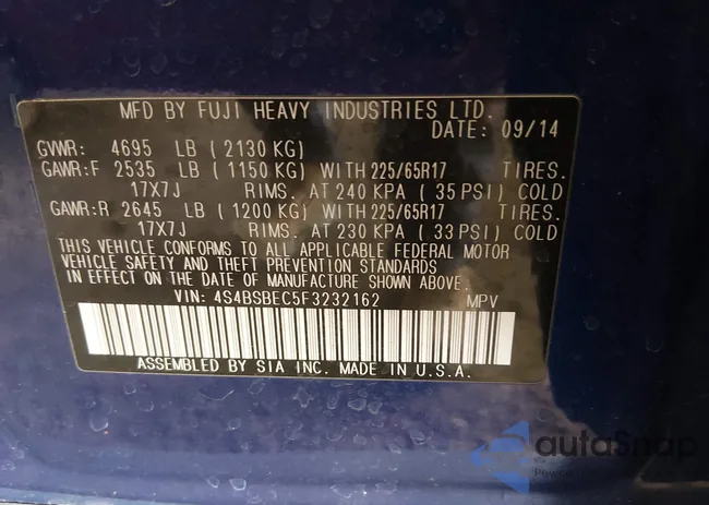 4S4BSBEC5F3232162: 44227261