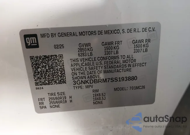 3GNKDBRM7SS193880: 44227316