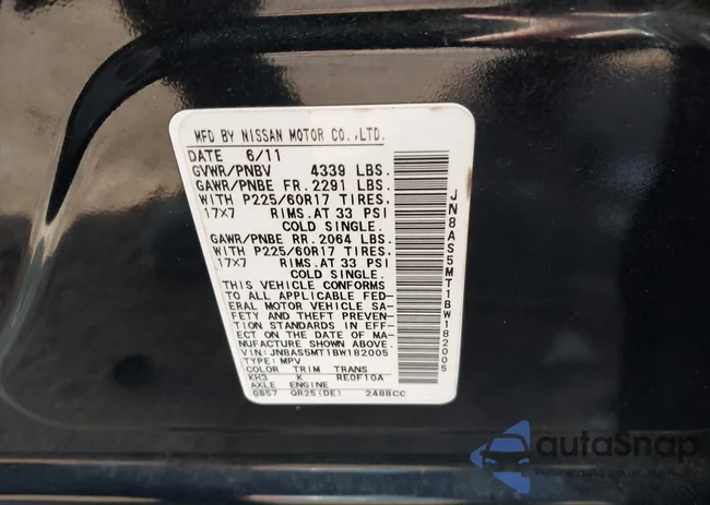 JN8AS5MT1BW182005: 44228570