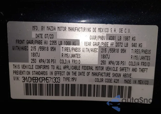 3MVDMBBM0PM571303: 44228689
