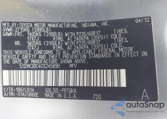 5TDYK3DC4CS245890: 44228734