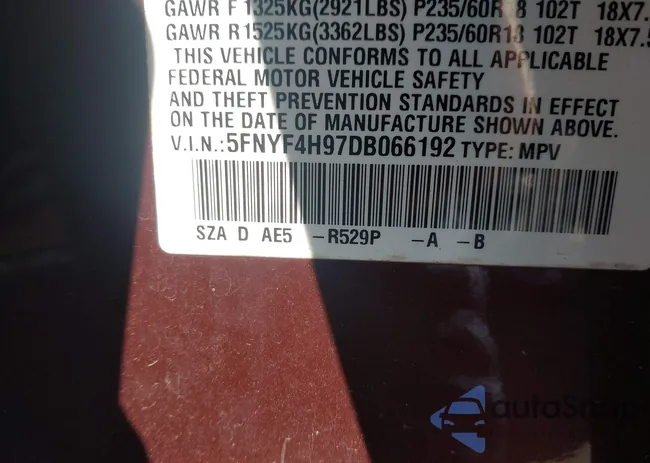 5FNYF4H97DB066192: 44228846