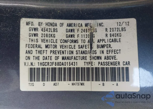 1HGCR3F88DA015431: 44227957