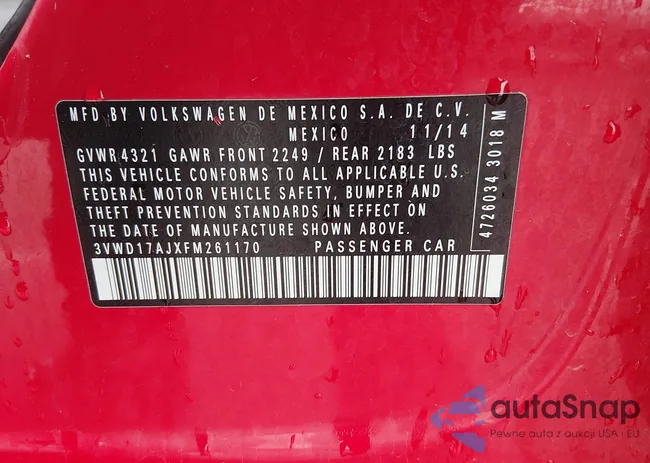 3VWD17AJXFM261170: 44228090