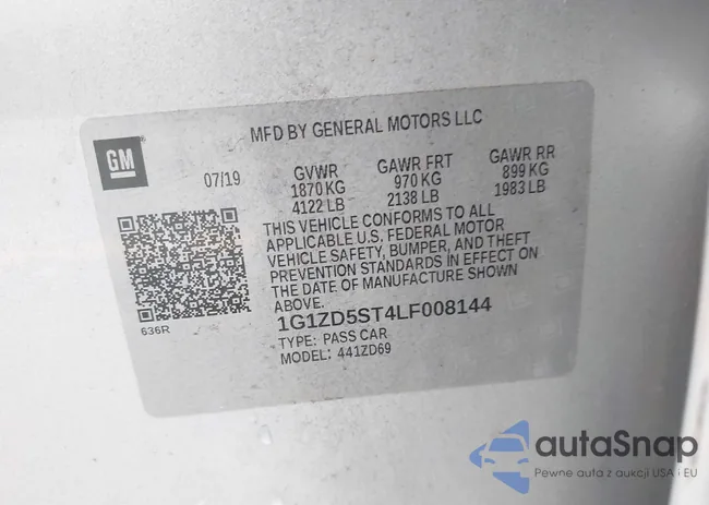 1G1ZD5ST4LF008144: 44229620