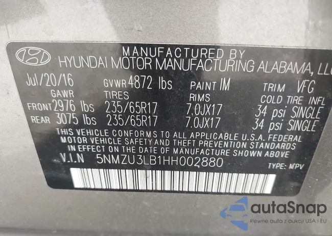 5NMZU3LB1HH002880: 44229728