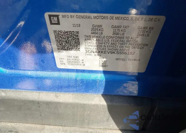 3GNAXKEV0K5556102: 44229810