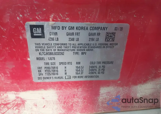 KL7CJKSB8LB332262: 44229899