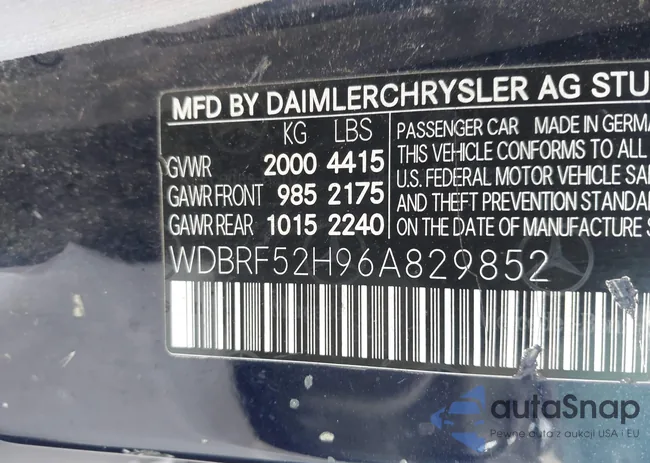 WDBRF52H96A829852: 44229225