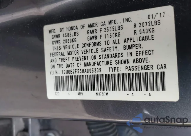 19UUB2F55HA005339: 44229229