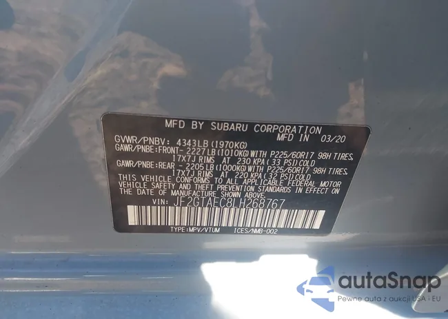 JF2GTAEC8LH268767: 44229323