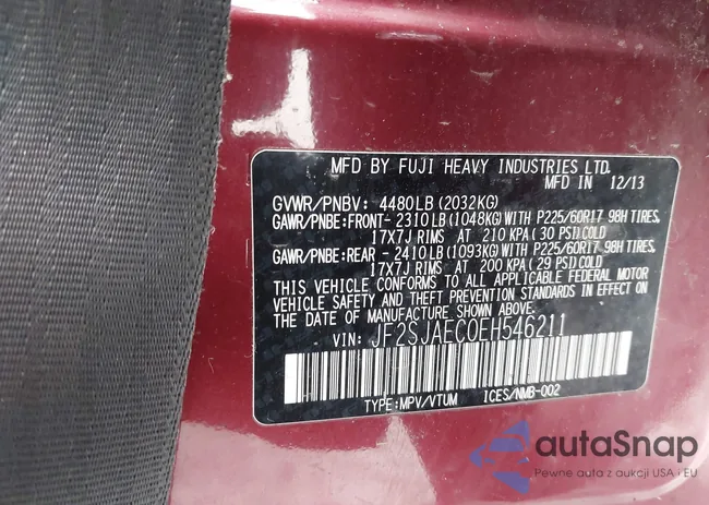 JF2SJAEC0EH546211: 44230359