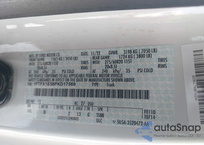 1FTFX1E58PKD17569: 44230407