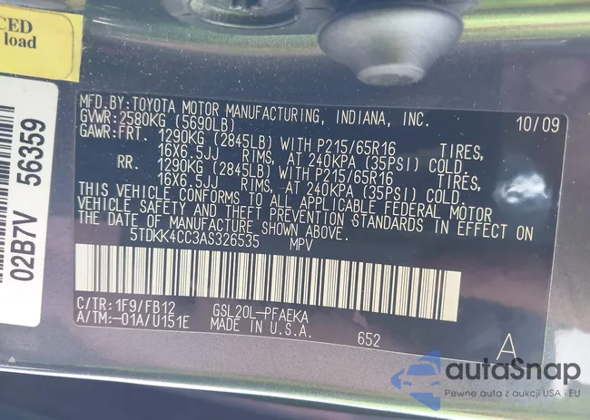 5TDKK4CC3AS326535: 44230450