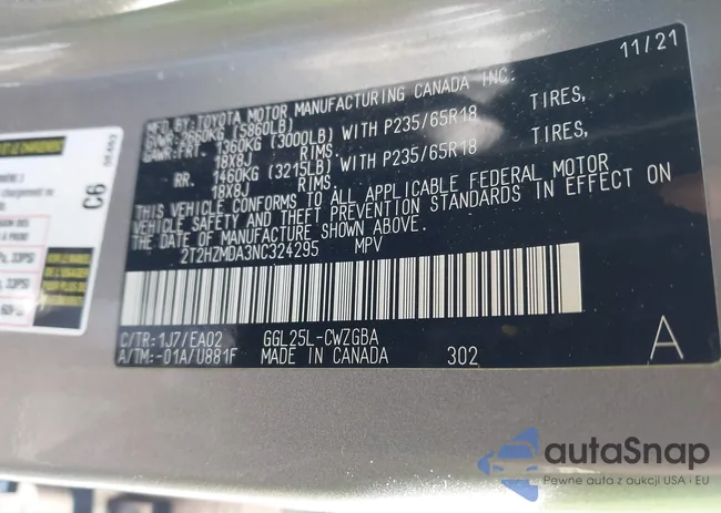 2T2HZMDA3NC324295: 44230503