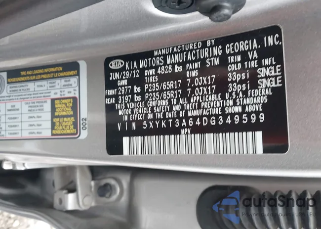 5XYKT3A64DG349599: 44230693