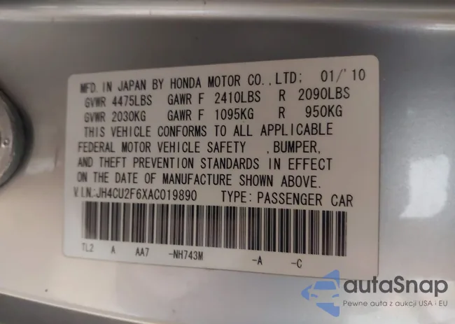 JH4CU2F6XAC019890: 44230719