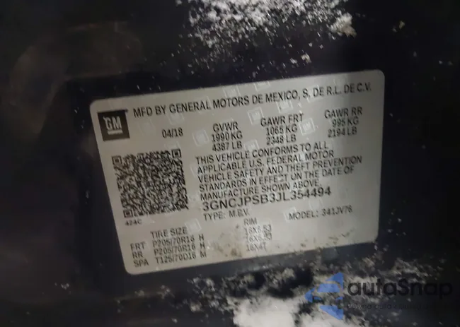 3GNCJPSB3JL354494: 44230724