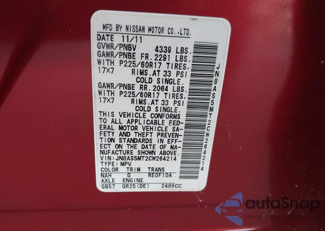 JN8AS5MT2CW264214: 44230789