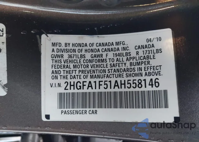 2HGFA1F51AH558146: 44229945