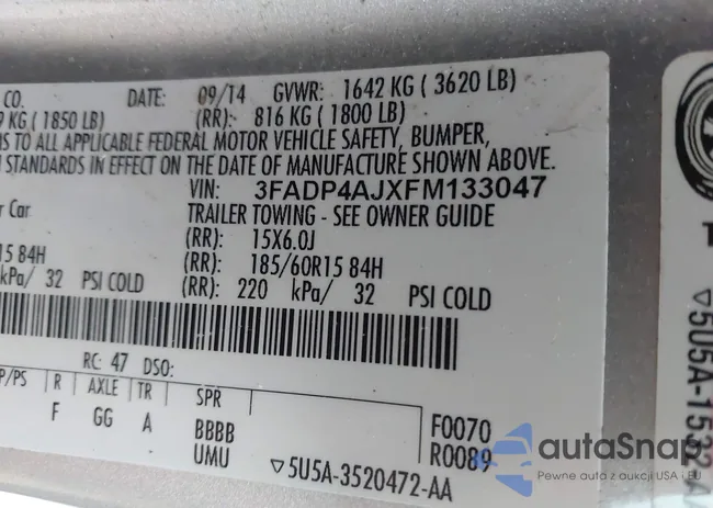 3FADP4AJXFM133047: 44230026