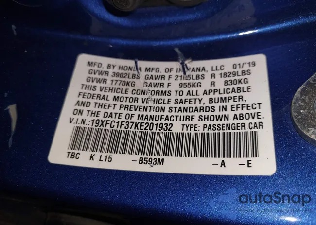 19XFC1F37KE201932: 44230138