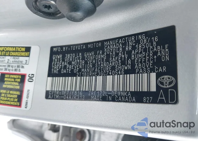 2T1BURHE3GC740546: 44230140