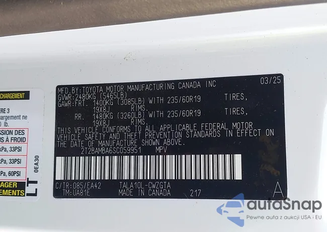 2T2BAMBA6SC059951: 44230225