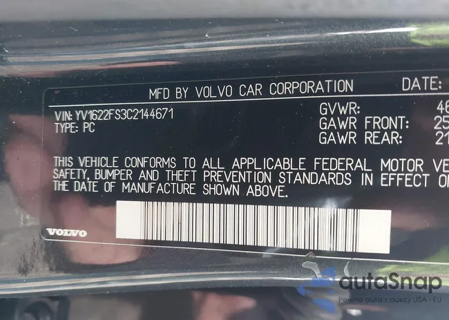 YV1622FS3C2144671: 44230243