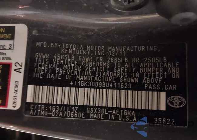 4T1BK3DB9BU411629: 44231353