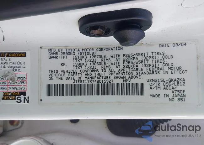 JTEBT17R748015527: 44231394