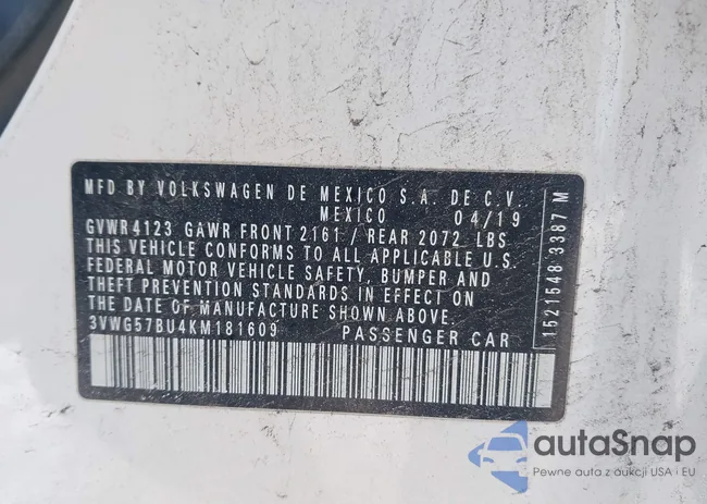 3VWG57BU4KM181609: 44231416