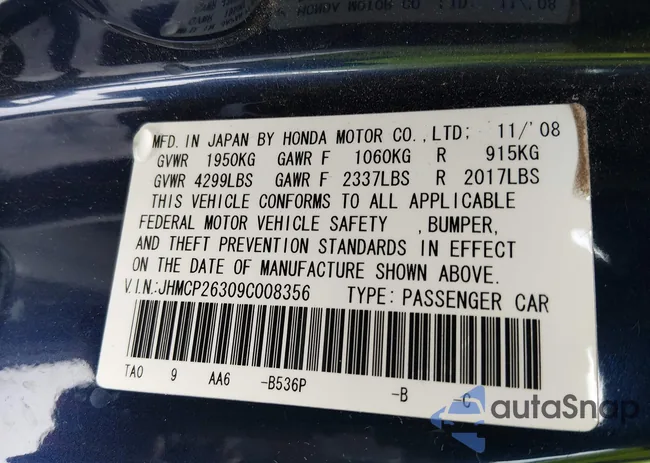 JHMCP26309C008356: 44231445