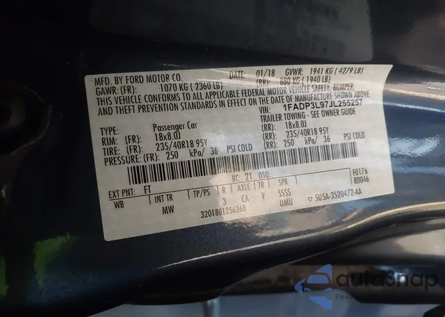 1FADP3L97JL255257: 44231513