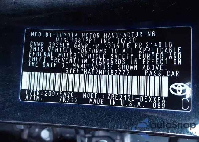 5YFFPMAE2MP182772: 44231631