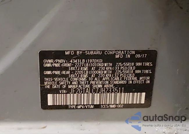 JF2GTALC7JH233511: 44231651